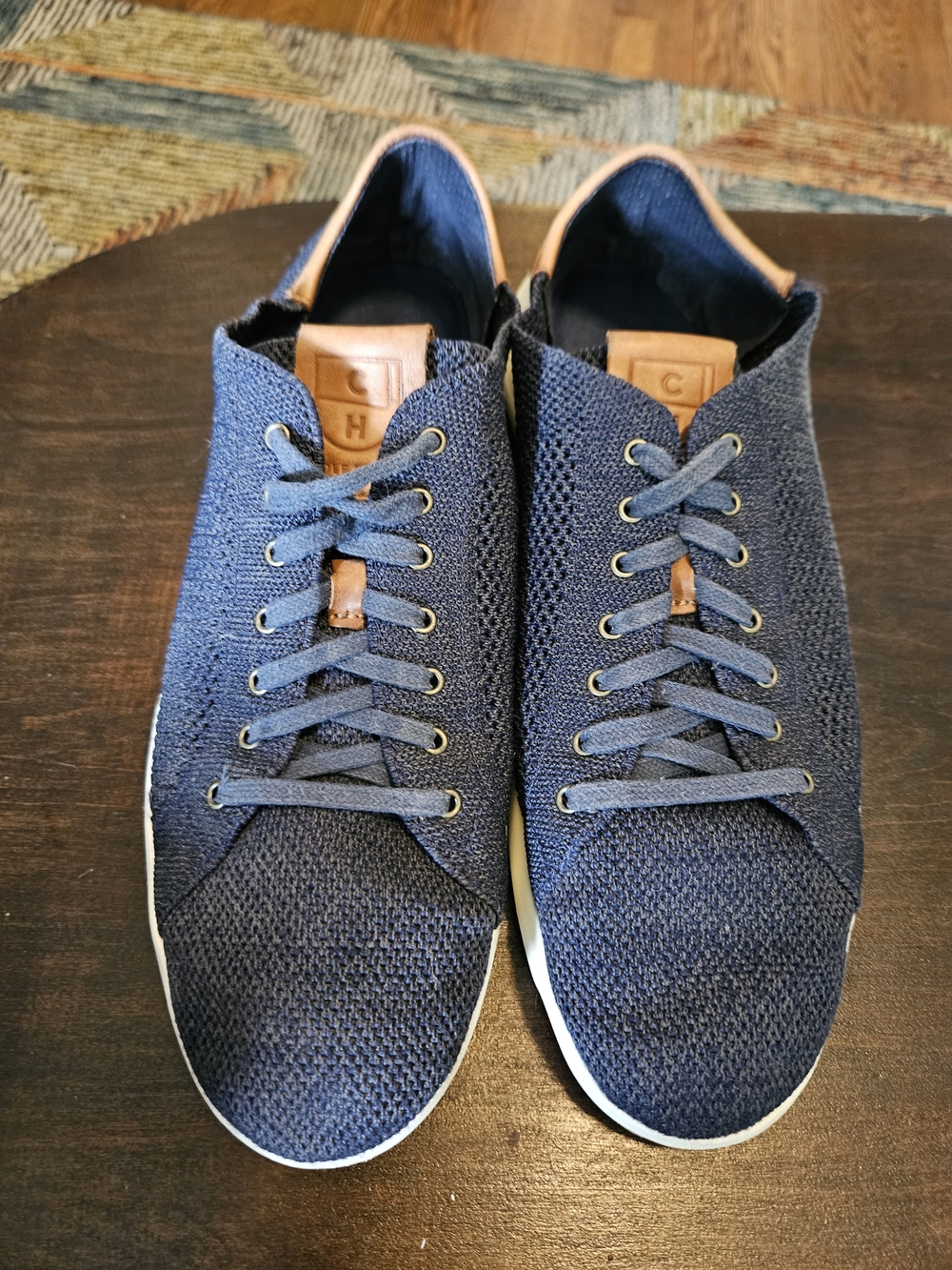 Men’s Navy Knit Casual Sneakers